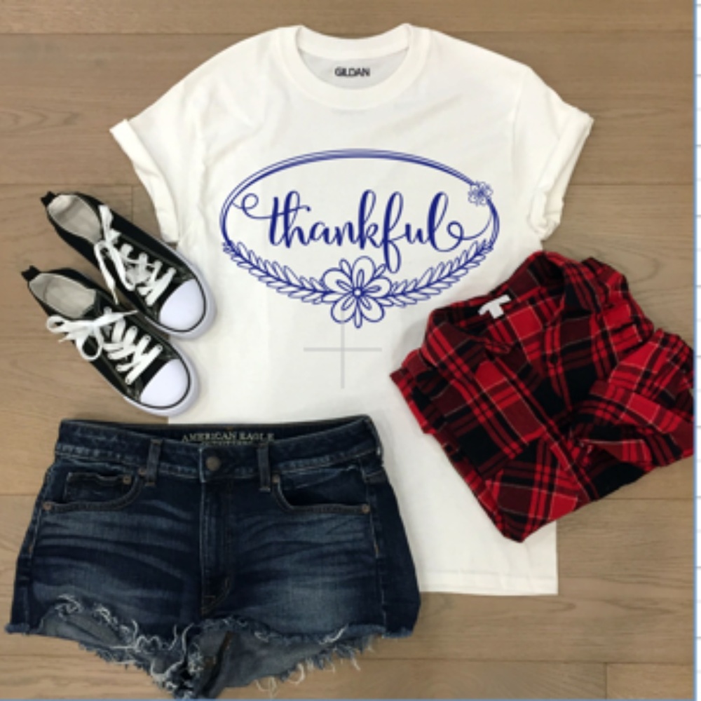 thankful floral shirt